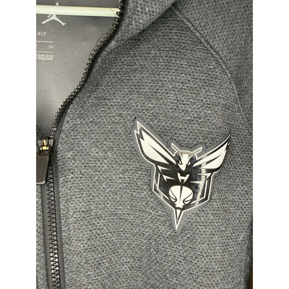 NBA Charlotte Hornets Basketball Full Zip Hooded Jacket Dri-Fit Jordan Small S
